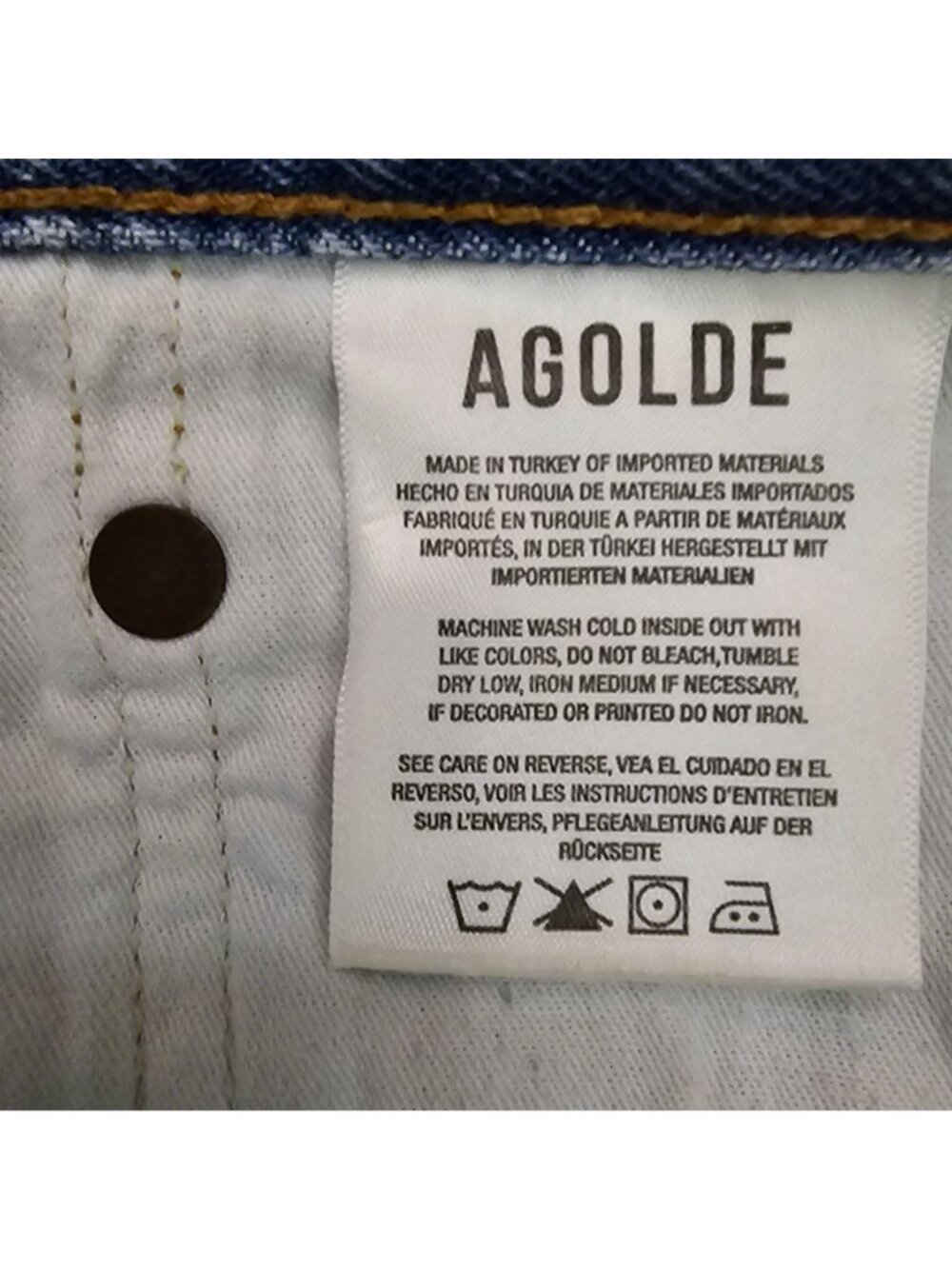 Agolde Women's Distressed High-Waist Denim Shorts With Frayed Hem Button Fly And - Picture 9 of 15